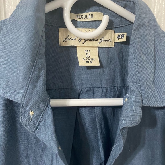 Denim Short Sleeve Button Down Overshirt - Picture 2 of 3